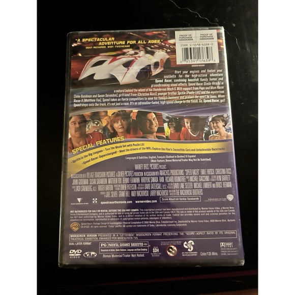 Speed Racer (DVD, 2008) New! Sealed! Widescreen - Picture 3 of 3